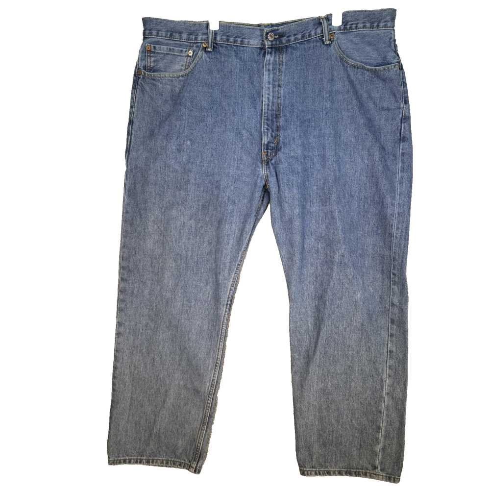 Levis 505 Jeans Mens 46x30 Blue Medium Wash Straight Leg Denim Classic